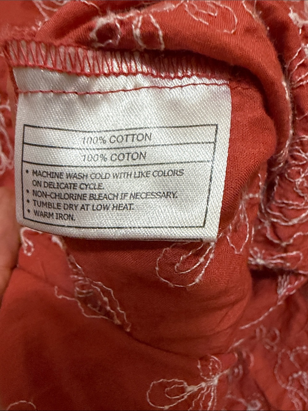 Ariat Floral Embroidered Button-Down Shirt Pearl Snap Rodeo Cowgirl Clay Red - Picture 3 of 5